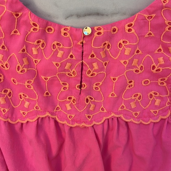 Lilly Pulitzer girls dress size small pink dress with orange eyelet detail. - Picture 10 of 11